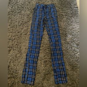Stretchy Blue plaid pants